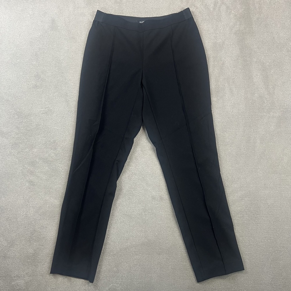 Ellen Tracy Pants Size S Womens Black Pull On Stretch Crease Front Trousers